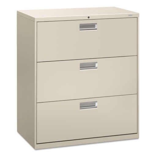 Picture of Brigade 600 Series Lateral File, 3 Legal/letter-Size File Drawers, Light Gray, 36" X 18" X 39.13"