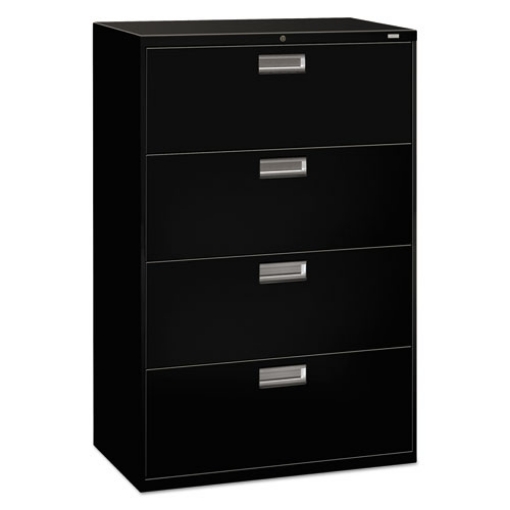 Picture of Brigade 600 Series Lateral File, 4 Legal/letter-Size File Drawers, Black, 36" X 18" X 52.5"