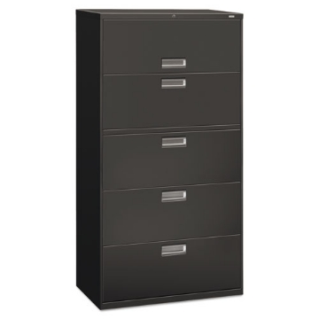 Picture of Brigade 600 Series Lateral File, 4 Legal/letter-Size File Drawers, 1 Roll-Out File Shelf, Charcoal, 36" X 18" X 64.25"