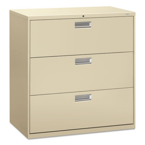 Picture of Brigade 600 Series Lateral File, 3 Legal/letter-Size File Drawers, Putty, 42" X 18" X 39.13"