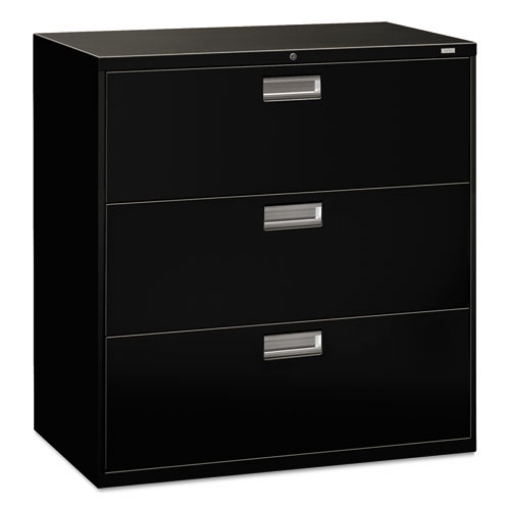 Picture of Brigade 600 Series Lateral File, 3 Legal/letter-Size File Drawers, Black, 42" X 18" X 39.13"