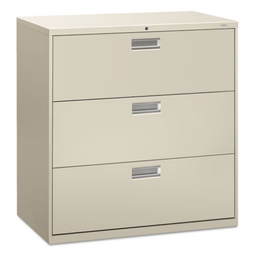 Picture of Brigade 600 Series Lateral File, 3 Legal/letter-Size File Drawers, Light Gray, 42" X 18" X 39.13"