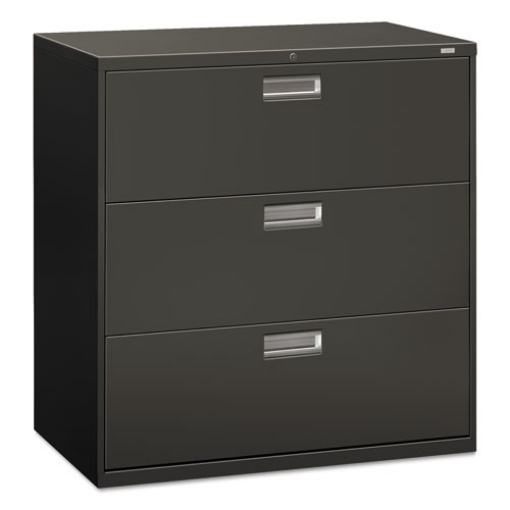 Picture of Brigade 600 Series Lateral File, 3 Legal/letter-Size File Drawers, Charcoal, 42" X 18" X 39.13"