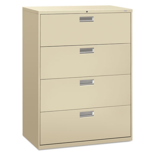 Picture of Brigade 600 Series Lateral File, 4 Legal/letter-Size File Drawers, Putty, 42" X 18" X 52.5"