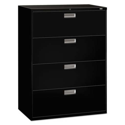 Picture of Brigade 600 Series Lateral File, 4 Legal/letter-Size File Drawers, Black, 42" X 18" X 52.5"