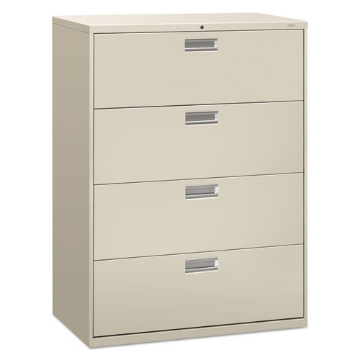 Picture of Brigade 600 Series Lateral File, 4 Legal/letter-Size File Drawers, Light Gray, 42" X 18" X 52.5"