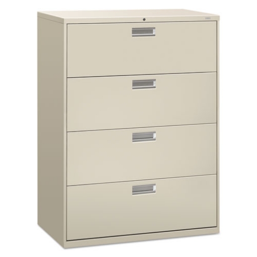 Picture of Brigade 600 Series Lateral File, 4 Legal/letter-Size File Drawers, Light Gray, 42" X 18" X 52.5"