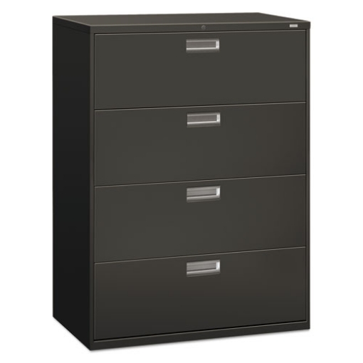 Picture of Brigade 600 Series Lateral File, 4 Legal/letter-Size File Drawers, Charcoal, 42" X 18" X 52.5"