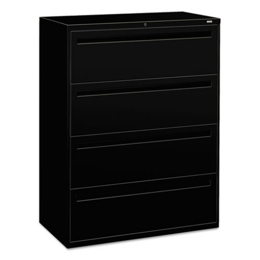 Picture of Brigade 700 Series Lateral File, 4 Legal/letter-Size File Drawers, Black, 42" X 18" X 52.5"