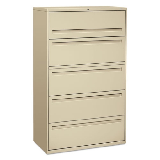 Picture of Brigade 700 Series Lateral File, 4 Legal/letter-Size File Drawers, 1 File Shelf, 1 Post Shelf, Putty, 42" X 18" X 64.25"