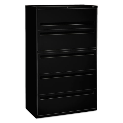 Picture of Brigade 700 Series Lateral File, 4 Legal/letter-Size File Drawers, 1 File Shelf, 1 Post Shelf, Black, 42" X 18" X 64.25"