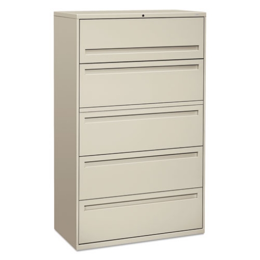 Picture of Brigade 700 Series Lateral File, 4 Legal/letter-Size File Drawers, 1 File Shelf, 1 Post Shelf, Light Gray, 42" X 18" X 64.25"