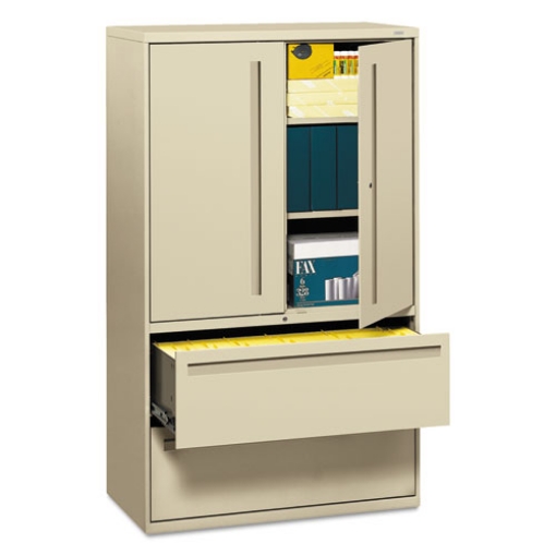 Picture of Brigade 700 Series Lateral File, Three-Shelf Enclosed Storage, 2 Legal/letter-Size File Drawers, Putty, 42" X 18" X 64.25"