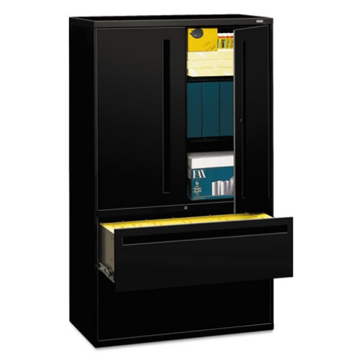 Picture of Brigade 700 Series Lateral File, Three-Shelf Enclosed Storage, 2 Legal/letter-Size File Drawers, Black, 42" X 18" X 64.25"