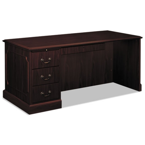Picture of 94000 Series "l" Workstation Desk For Return On Right, 66" X 30" X 29.5", Mahogany