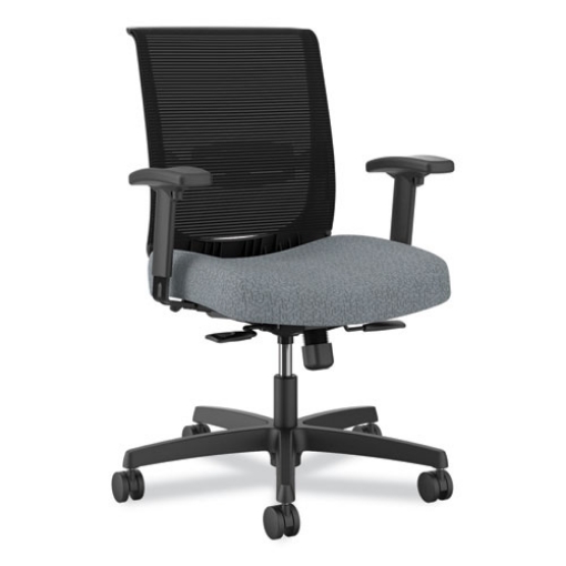 Picture of Convergence Mid-Back Task Chair, Up to 275 lb, 16.5" to 21" Seat Ht, Basalt Seat, Black Back/Frame, Ships in 7-10 Bus Days