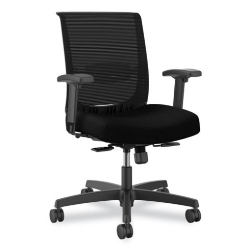 Picture of Convergence Mid-Back Task Chair, Swivel-Tilt, Up to 275lb, 16.5" to 21" Seat Ht, Black Seat/Back/Frame,Ships in 7-10 Bus Days