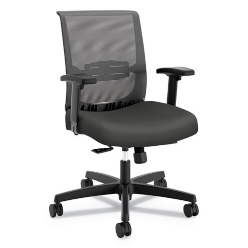 Picture of Convergence Mid-Back Task Chair, Synchro-Tilt And Seat Glide, Supports Up To 275 Lb, Iron Ore Seat, Black Back/base