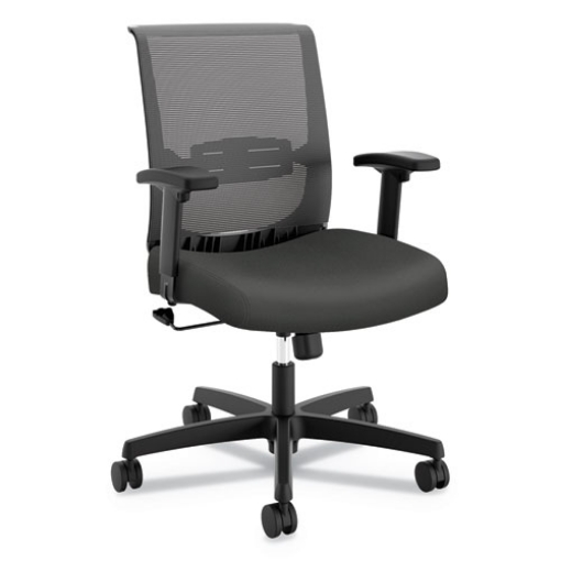 Picture of Convergence Mid-Back Task Chair, Swivel-Tilt, Supports Up To 275 Lb, 16.5" To 21" Seat Height, Iron Ore Seat, Black Back/base