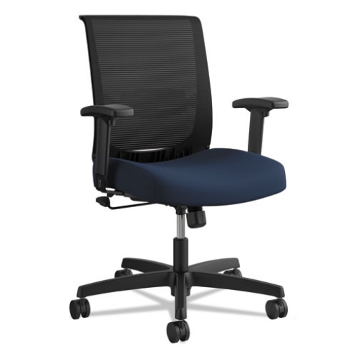 Picture of Convergence Mid-Back Task Chair, Swivel-Tilt, Supports Up To 275 Lb, 16.5" To 21" Seat Height, Navy Seat, Black Back/base