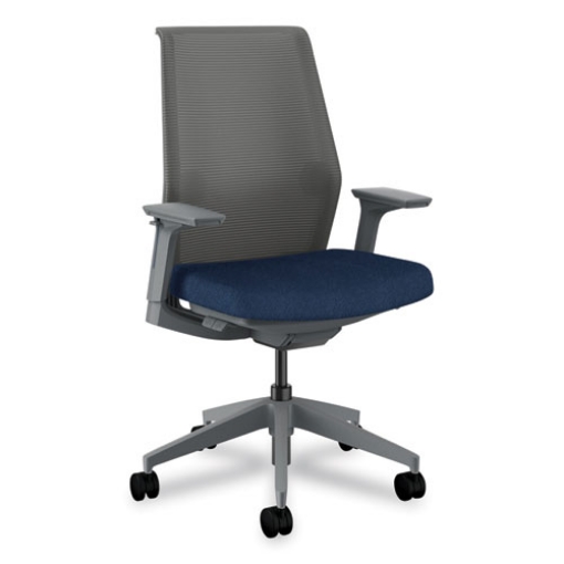 Picture of Cipher Mesh Back Task Chair, Supports Up to 300 lb, 15" to 20" Seat Height, Navy Seat, Charcoal Back, Charcoal Base