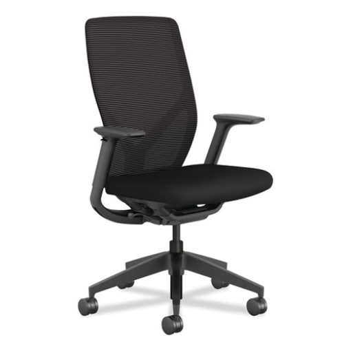 Picture of Flexion Mesh Back Task Chair, Up to 300 lb, 14.81" to 19.7" Seat Height, 24" Back Height, Black, Ships in 7-10 Business Days