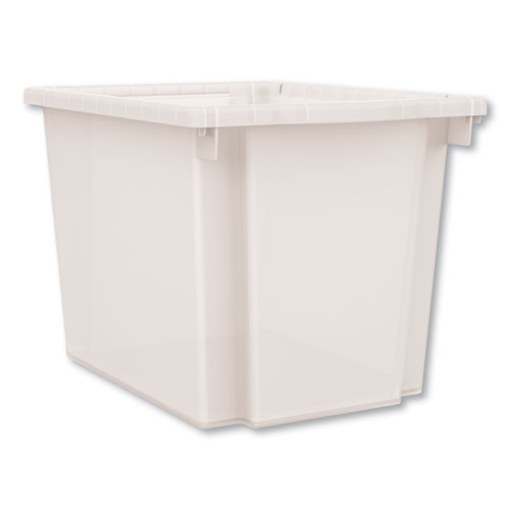 Picture of Flagship Storage Bins, 3 Sections, 12.75" X 16" X 12", Translucent White