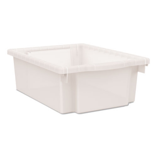 Picture of Flagship Storage Bins, 3 Sections, 12.75" X 16" X 6", Translucent White