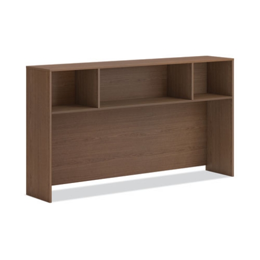 Picture of Mod Desk Hutch, 3 Compartments, 72w x 14d x 39.75h, Sepia Walnut