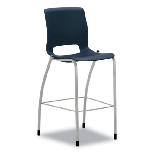 Picture of Motivate Four-Leg Cafe Height Stool, Supports Up to 300 lb, 30" Seat Height, Regatta Seat, Regatta Back, Platinum Base