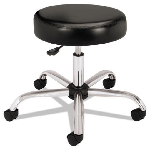 Picture of Adjustable Task/lab Stool, Backless, Supports Up To 250 Lb, 17.25" To 22" Seat Height, Black Seat, Steel Base