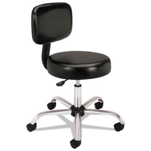 Picture of Adjustable Task/lab Stool, Supports Up To 250 Lb, 17.25" To 22" Seat Height, Black Seat/back, Steel Base