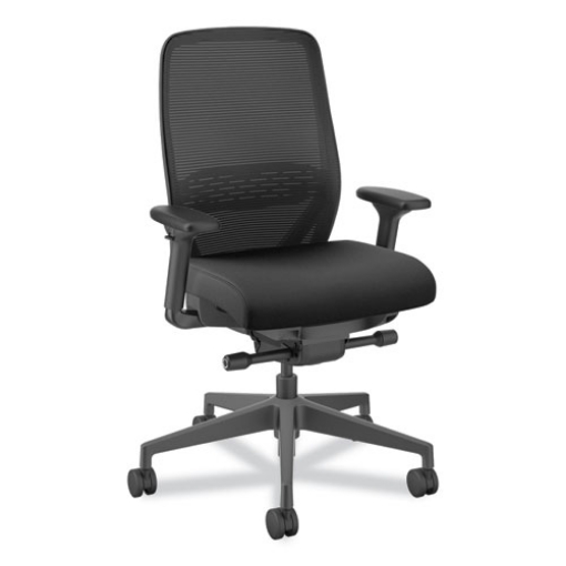 Picture of Nucleus Series Recharge Task Chair, Supports Up to 300 lb, 16.63 to 21.13 Seat Height, Black Seat/Back, Black Base