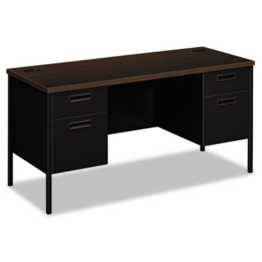 Picture of Metro Series Kneespace Credenza, 60w X 24d X 29.5h, Mocha/black