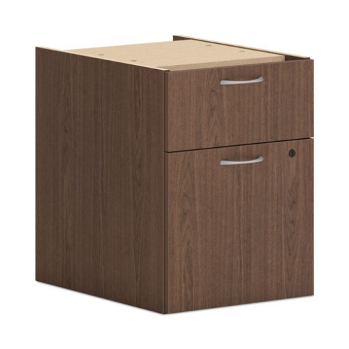 Picture of Mod Support Pedestal, Left or Right, 2-Drawers: Box/File, Legal/Letter, Sepia Walnut, 15" x 20" x 20"