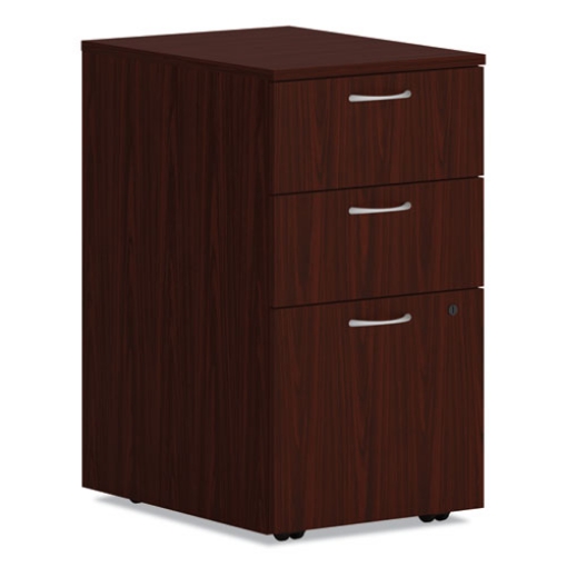 Picture of MOD MOBILE PEDESTAL, LEFT OR RIGHT, 3-DRAWERS: BOX/BOX/FILE, LEGAL/LETTER, TRADITIONAL MAHOGANY, 15" X 20" X 28"