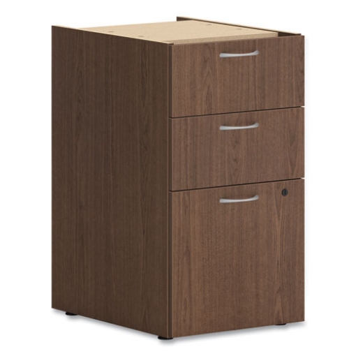 Picture of Mod Support Pedestal, Left Or Right, 3-Drawers: Box/box/file, Legal/letter, Sepia Walnut, 15" X 20" X 28"