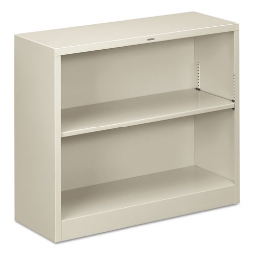 Picture of Metal Bookcase, Two-Shelf, 34.5w x 12.63d x 29h, Light Gray