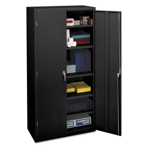 Picture of Assembled Storage Cabinet, 36w x 18.13d x 71.75h, Black