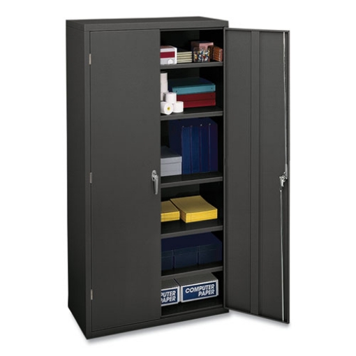 Picture of Assembled Storage Cabinet, 36w x 18.13d x 71.75h, Charcoal