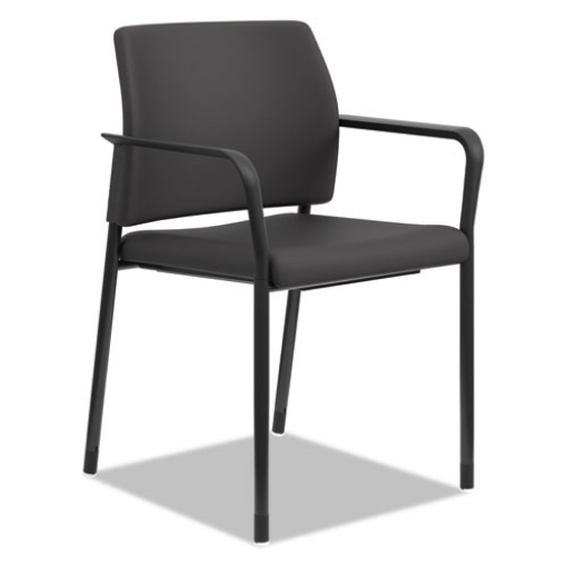 Picture of Accommodate Series Guest Chair with Arms, Fabric Upholstery, 23.25" x 22.25" x 32", Black Seat/Back, Charblack Legs, 2/Carton