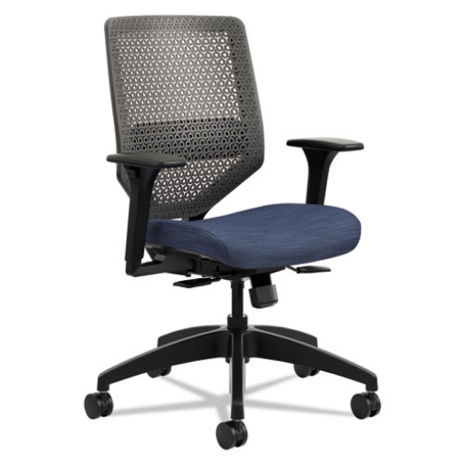 Picture of Solve Series Reactiv Back Task Chair, Supports Up To 300 Lb, 18" To 23" Seat Height, Midnight Seat, Charcoal Back, Black Base