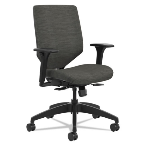 Picture of Solve Series Upholstered Back Task Chair, Supports Up To 300 Lb, 17" To 22" Seat Height, Ink Seat/back, Black Base