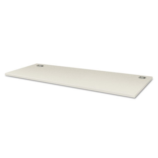 Picture of voi rectangular worksurface, two grommets, 60" x 24", silver