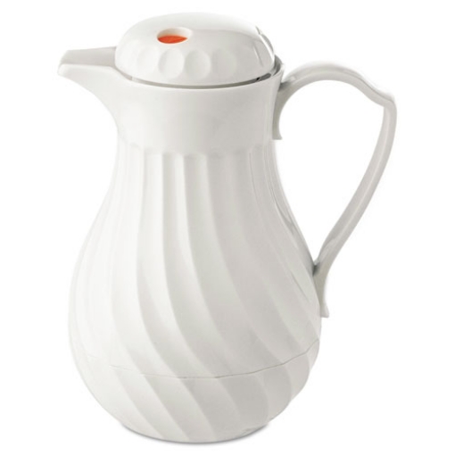 Picture of Poly Lined Carafe, Swirl Design, 40 oz, White