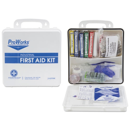 Picture of Proworks First Aid Kit, 50 Person, 290 Pieces, 9.75 X 14 X 2.75, 290 Pieces, Metal Case