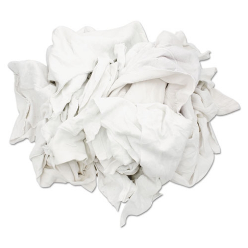 Picture of Reclaimed White Sweatshirt Rags, Bleached White, 50 Lb Box