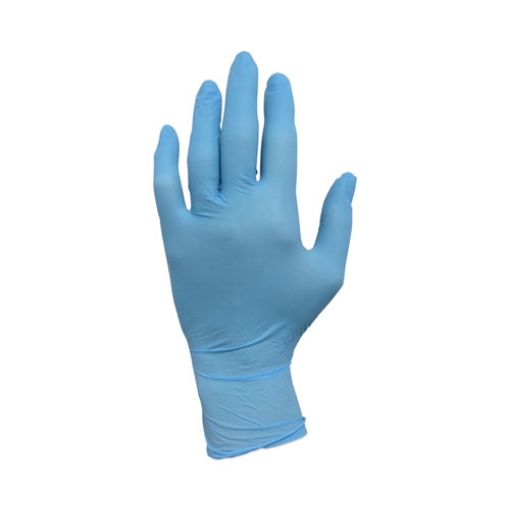 Picture of ProWorks Exam Grade Disposable Nitrile Gloves, Powder-Free, Large, Blue, 100/Box, 10 Boxes/Carton