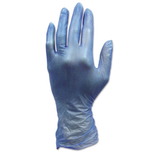 Picture of ProWorks Industrial Grade Disposable Vinyl Gloves, Powder-Free, Medium, Blue, 1,000/Carton