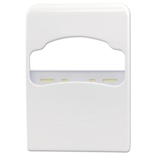 Picture of Health Gards Quarter-Fold Toilet Seat Cover Dispenser, 8.75 X 2 X 12, White